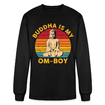 Buddhism Buddha Buddhist Retro - Men's Long Sleeve T-Shirt - black - Front