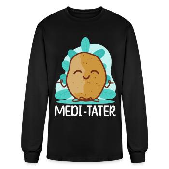 Buddhism Buddhist Buddha Potato - Men's Long Sleeve T-Shirt - black - Front
