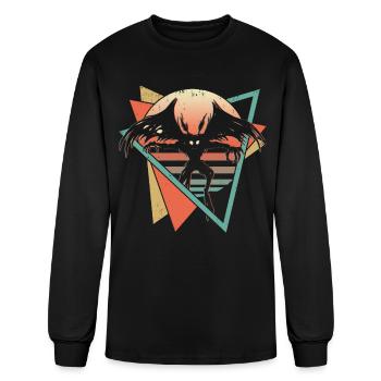 Mothman Cryptid Cryptozoology Retro - Men's Long Sleeve T-Shirt - black - Front