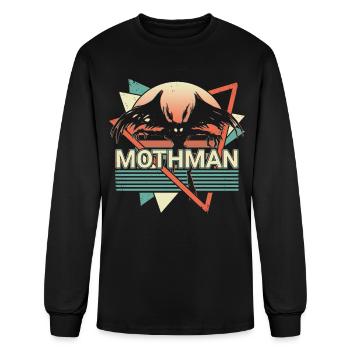 Mothman Cryptid Cryptozoology Retro - Men's Long Sleeve T-Shirt - black - Front