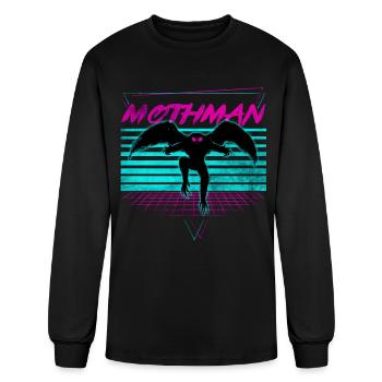 Mothman Cryptid Cryptozoology Retro - Men's Long Sleeve T-Shirt - black - Front