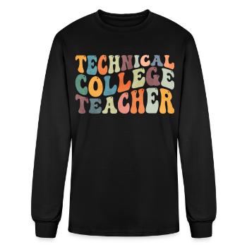 Groovy Technical College Teacher - Men's Long Sleeve T-Shirt - black - Front
