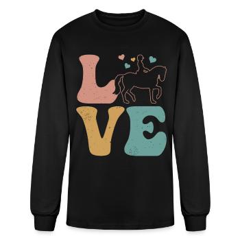 Dressage Horse Riding Equestrian LOVE - Men's Long Sleeve T-Shirt - black - Front