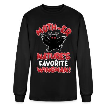Mothman Cryptid Cryptozoology - Men's Long Sleeve T-Shirt - black - Front