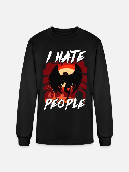 Mothman Cryptid Cryptozoology - Men's Long Sleeve T-Shirt - black