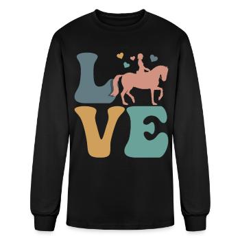 Dressage Horse Riding Equestrian - Men's Long Sleeve T-Shirt - black - Front