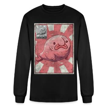 Kawaii Blobfish Japanese Poster - Men's Long Sleeve T-Shirt - black - Front