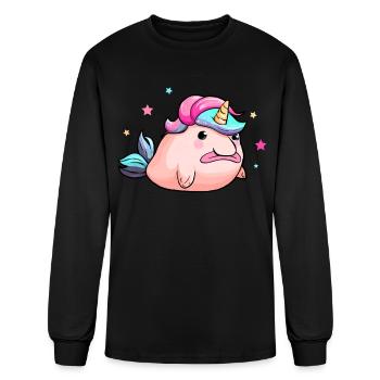 Funny Blobfish Unicorn - Men's Long Sleeve T-Shirt - black - Front
