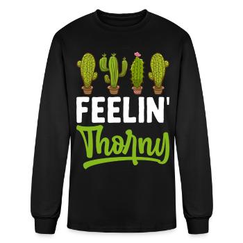 Funny Succulent Cactus - Men's Long Sleeve T-Shirt - black - Front