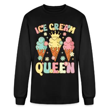 Groovy Ice Cream Girl Ice Cream Cone - Men's Long Sleeve T-Shirt - black - Front