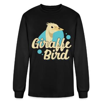 Funny Ostrich Lover Giraffe Bird Illustration for - Men's Long Sleeve T-Shirt - black - Front