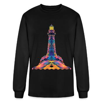 Lighthouse Seaside Popart - Men's Long Sleeve T-Shirt - black - Front