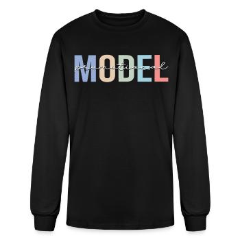 Promotional Model - Men's Long Sleeve T-Shirt - black - Front
