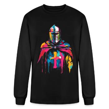 Templar Knights Cross Popart - Men's Long Sleeve T-Shirt - black - Front