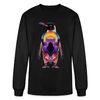 Penguin Flightless Bird Popart - Men's Long Sleeve T-Shirt - black - Front