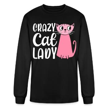 Crazy Cat Lady Purple Cats Cat Mom - Men's Long Sleeve T-Shirt - black - Front