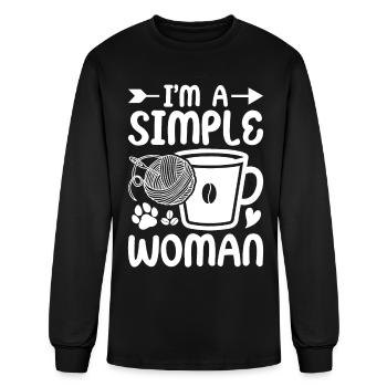Crocheting Knitting Yarn Lover I'm A Simple Woman - Men's Long Sleeve T-Shirt - black - Front