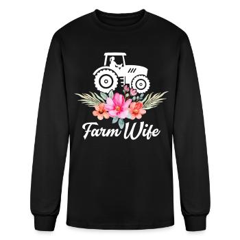 Farm Wife Farming Farmer Rancher - Men's Long Sleeve T-Shirt - black - Front