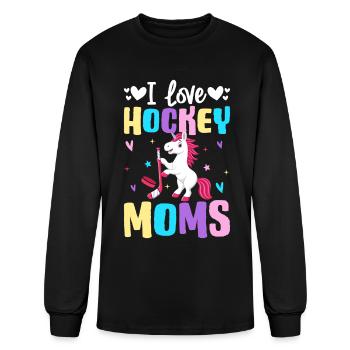 I Love Hockey Moms Hockey Moms Illustration for - Men's Long Sleeve T-Shirt - black - Front