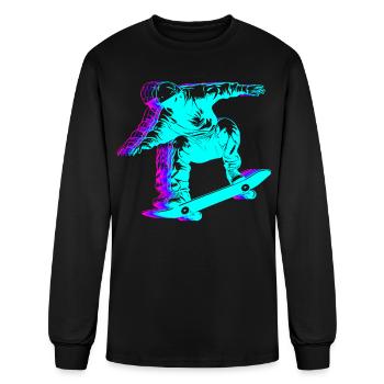Retro Skateboarding Skateboarder Skateboard - Men's Long Sleeve T-Shirt - black - Front