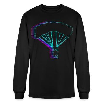 Retro Skydiving Skydiver Skydive Parachuting - Men's Long Sleeve T-Shirt - black - Front