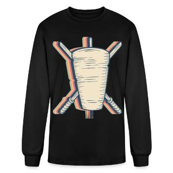 Kebab Döner Kebab Kebap Retro Line Art - Men's Long Sleeve T-Shirt - black - Front