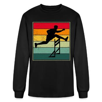 Hurdles Hurdling Hurdler Running Runner Athletes - Men's Long Sleeve T-Shirt - black - Front