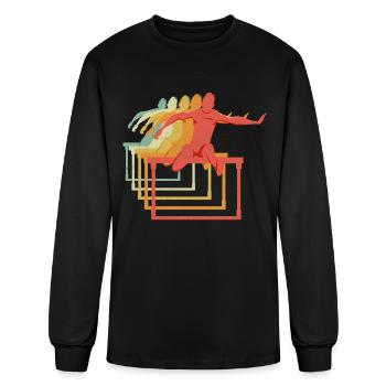 Hurdles Hurdling Hurdler Running Runner Athletes - Men's Long Sleeve T-Shirt - black - Front