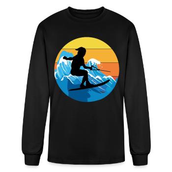 Vintage Retro Water Skiing Ski Water sport - Men's Long Sleeve T-Shirt - black - Front