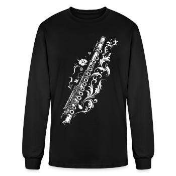 Flute Drawing - Men's Long Sleeve T-Shirt - black - Front
