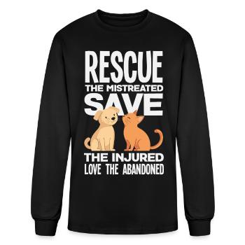 Foster Adopt Animal Rescue Save Injured Love - Men's Long Sleeve T-Shirt - black - Front