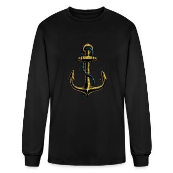Anchor and rope - Men's Long Sleeve T-Shirt - black - Front