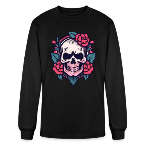 Rose Skull Tattoo - Men's Long Sleeve T-Shirt