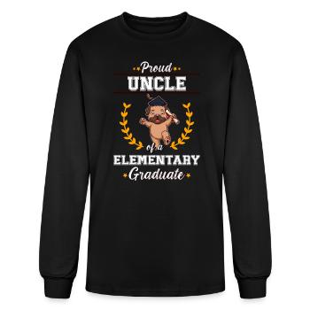 Proud Uncle Elementary Graduate Graduation Party - Men's Long Sleeve T-Shirt - black - Front