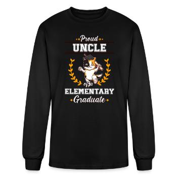 Proud Uncle Elementary Graduate Graduation Party - Men's Long Sleeve T-Shirt - black - Front