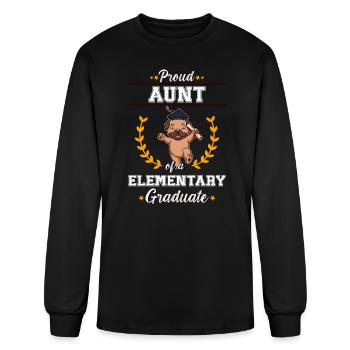 Proud Aunt Elementary Graduate Graduation Party - Men's Long Sleeve T-Shirt - black - Front