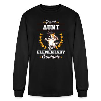 Proud Aunt Elementary Graduate Graduation Party - Men's Long Sleeve T-Shirt - black - Front