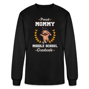 Proud Mom Middle School Graduate Graduation Party - Men's Long Sleeve T-Shirt - black - Front