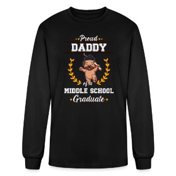 Proud Dad Middle School Graduate Graduation Party - Men's Long Sleeve T-Shirt - black - Front