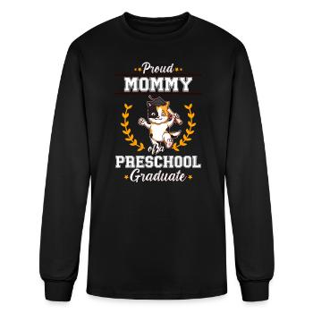 Proud Mom Preschool Graduate Graduation Party - Men's Long Sleeve T-Shirt - black - Front