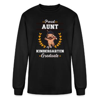 Proud Aunt Kindergarten Graduate Graduation Party - Men's Long Sleeve T-Shirt - black - Front