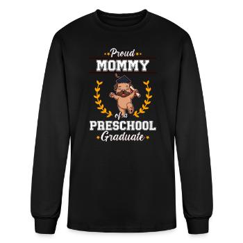 Proud Mom Preschool Graduate Graduation Party - Men's Long Sleeve T-Shirt - black - Front