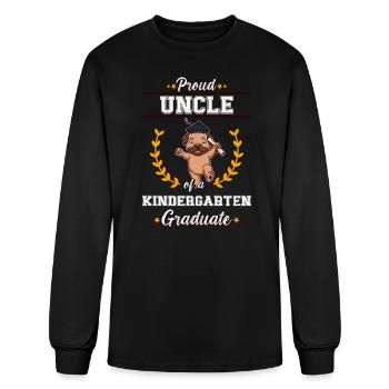 Proud Uncle Kindergarten Graduate Graduation Party - Men's Long Sleeve T-Shirt - black - Front