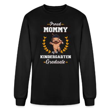 Proud Mom Kindergarten Graduate Graduation Party - Men's Long Sleeve T-Shirt - black - Front