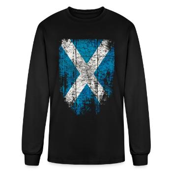 Drapeau de l’Écosse St. Andrew’s Cross Drapeau écossais - T-shirt à manches longues Homme - noir - Devant