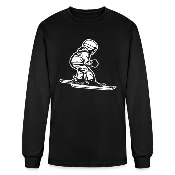 Funny Little Skier - Men's Long Sleeve T-Shirt - black - Front