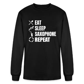 Eat Sleep Saxophone Repeat - Men's Long Sleeve T-Shirt - black - Front