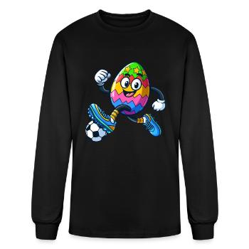 Easter egg Easter egg soccer football player - Men's Long Sleeve T-Shirt - black - Front