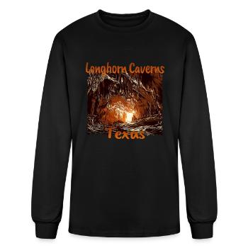 USA vacation in Texas: Longhorn Caverns - Men's Long Sleeve T-Shirt - black - Front