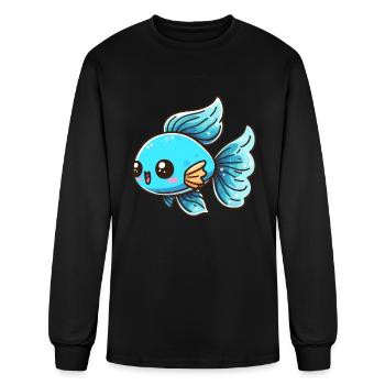 Fish Blue Aquarium Ornamental Fish Fresh and Salt - Men's Long Sleeve T-Shirt - black - Front
